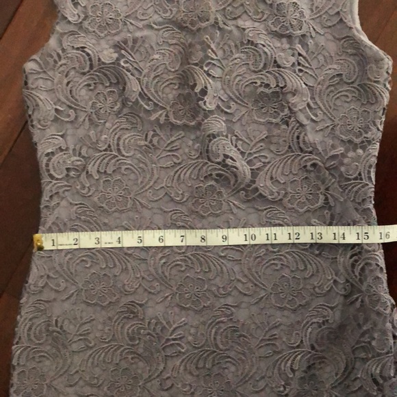 Ralph Lauren Evening Gray Lace Overlay Sheath Dress 6 - Picture 11 of 12